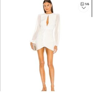 NBD White Long Sleeve Dress